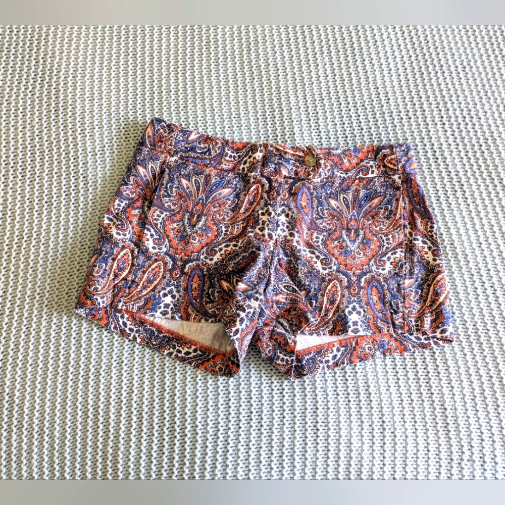 J.Crew Colorful Fleur De Lis Shorts Sz 2